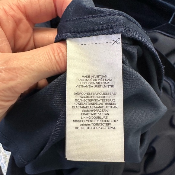 LAUREN  Ralph Lauren Dark Blue Velvet Short Dress Size-10 - Picture 4 of 8